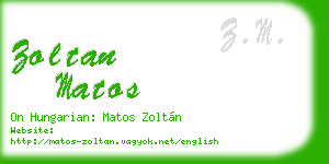 zoltan matos business card
