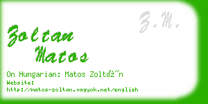 zoltan matos business card